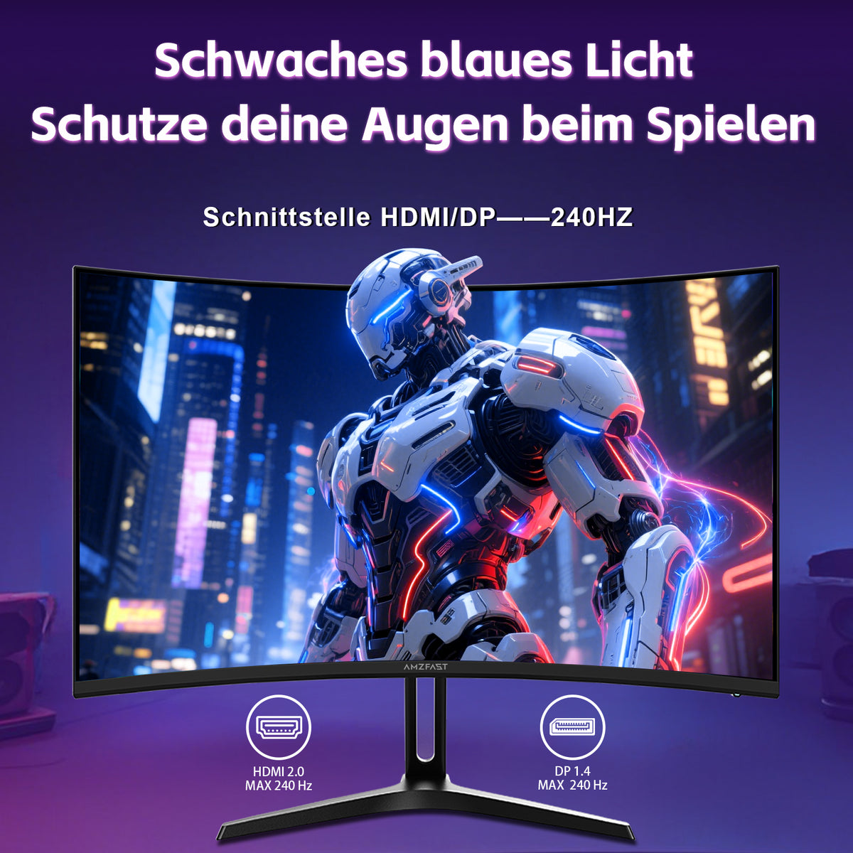 AMZG24C1 Pro, 24" Curved Gaming Monitor 240Hz FHD