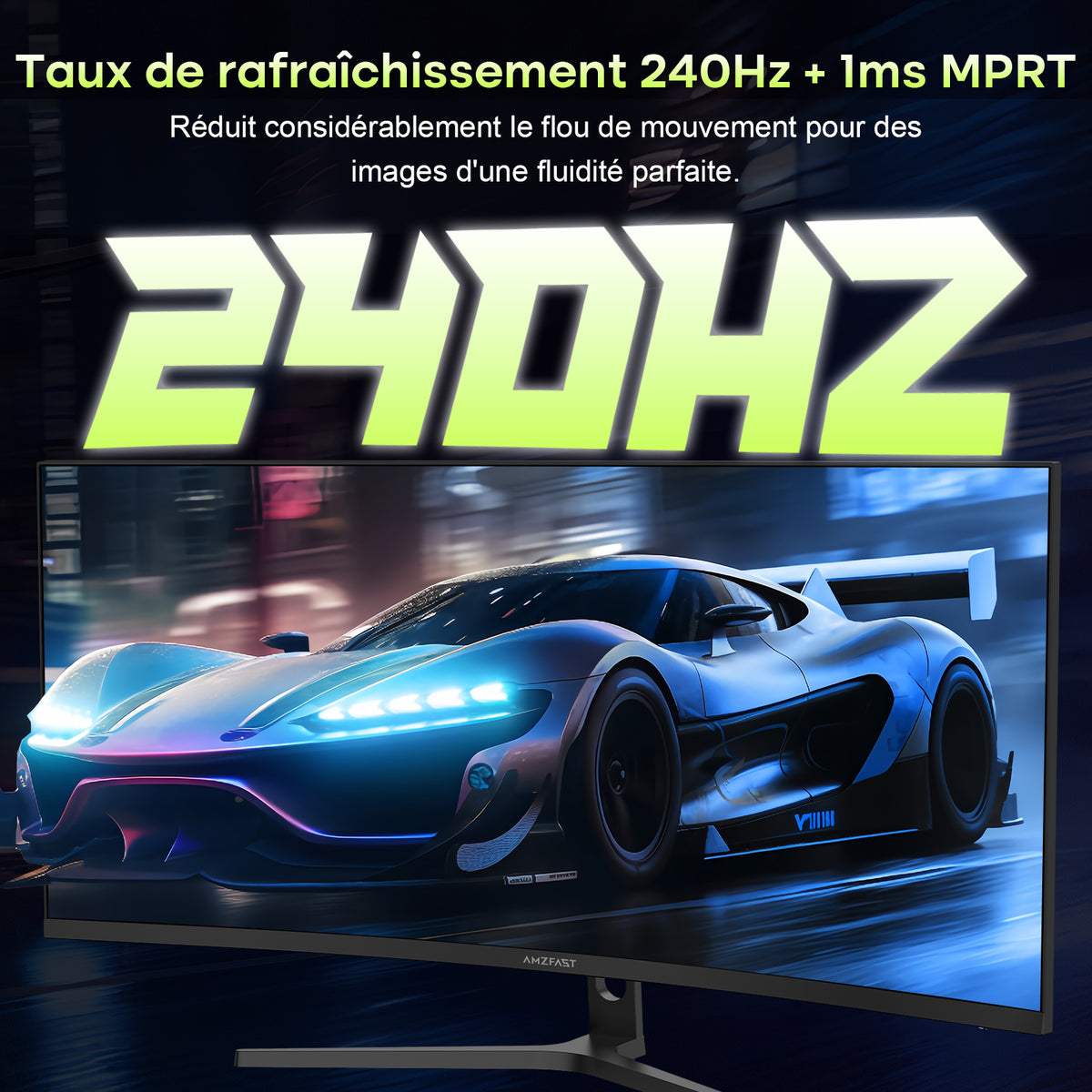 AMZG34C8 Pro, 34" Ultrawide Curved Gaming Monitor QHD 3440x1440p 240Hz