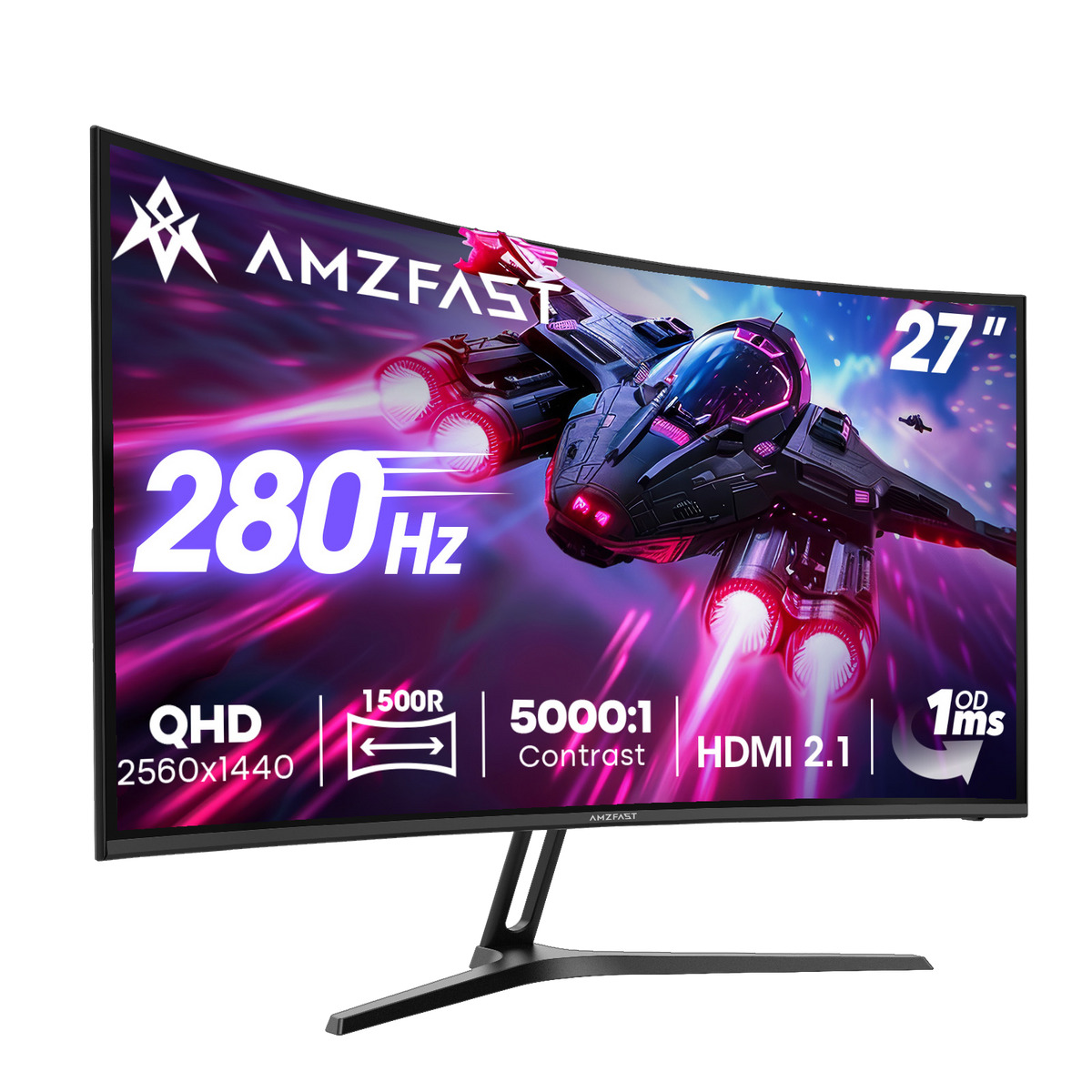 AMZG27C1Q Pro-280, 27" Curved Gaming Monitor QHD 2560x1440 280Hz