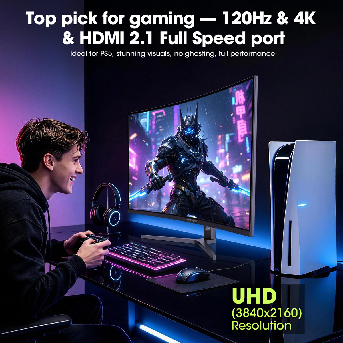 AMZG32C3U, 32" Curved Gaming Monitor 4K 3840x2160p 120Hz