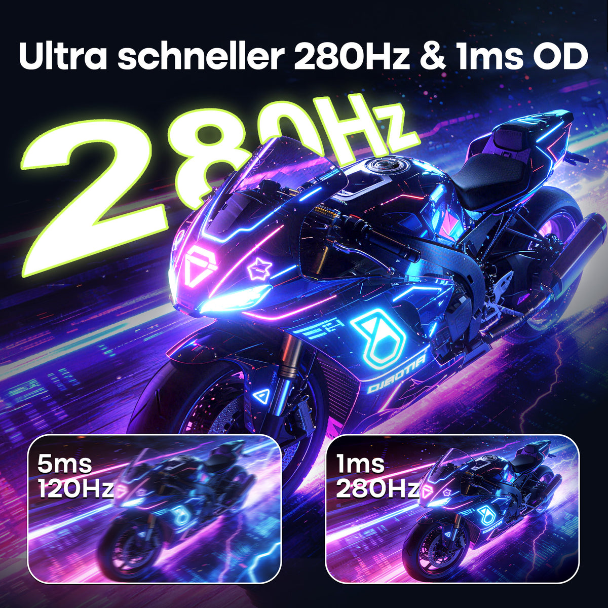 AMZG27C1Q Pro-280, 27" Curved Gaming Monitor QHD 2560x1440 280Hz