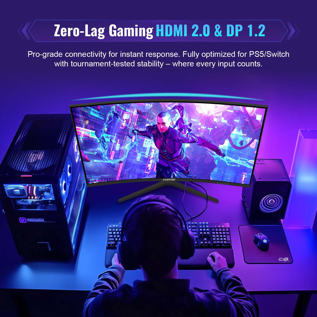 AMZG32C3Q, 32 Zoll Curved Gaming Monitor 180Hz QHD