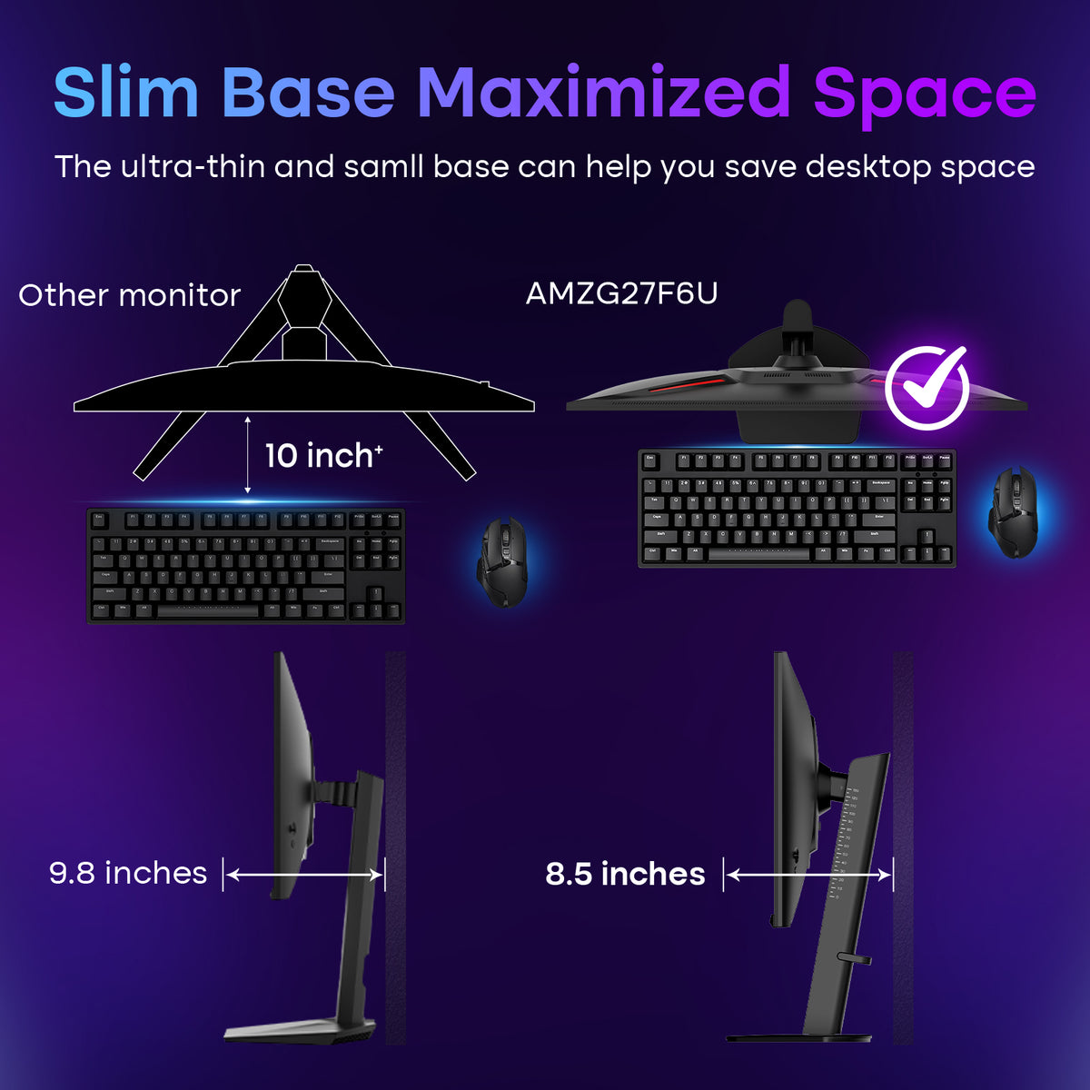 AMZG27F6U, 27" 4K Dual Mode Gaming Monitor UHD 160Hz or FHD 320Hz