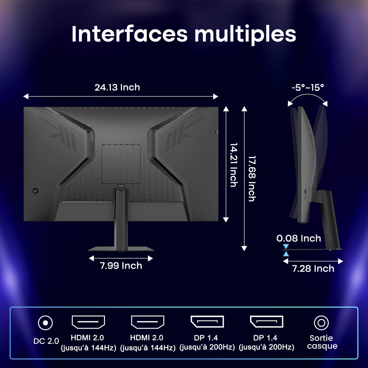 AMZG27F5Q, 27 Zoll Gaming Monitor QHD 2560x1440p 200Hz
