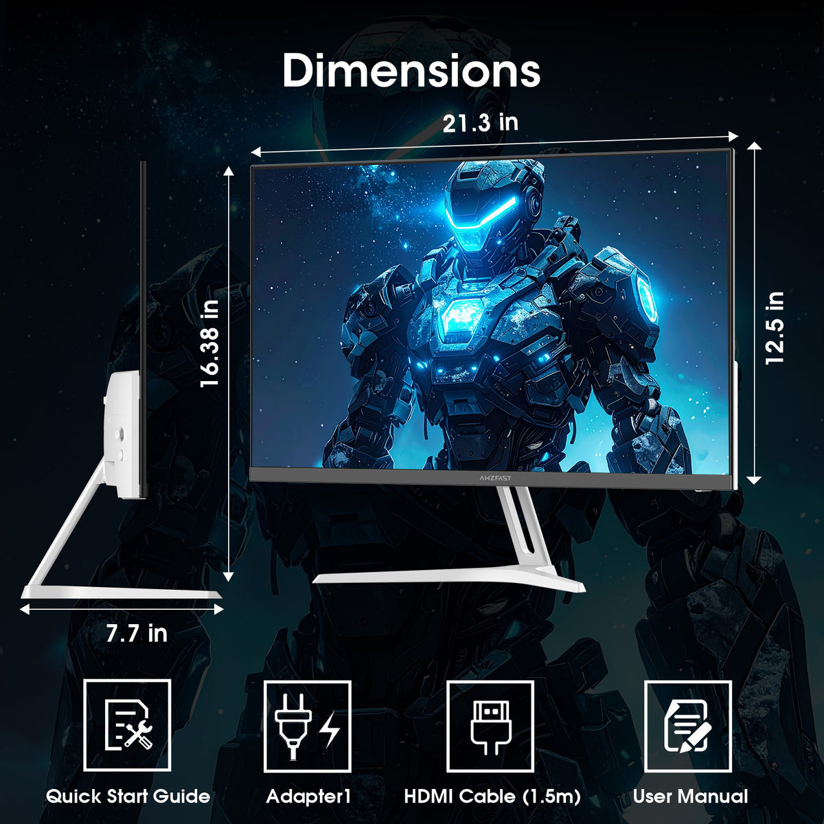 AMZG24X1W, 24" White Gaming Monitor FHD 200Hz