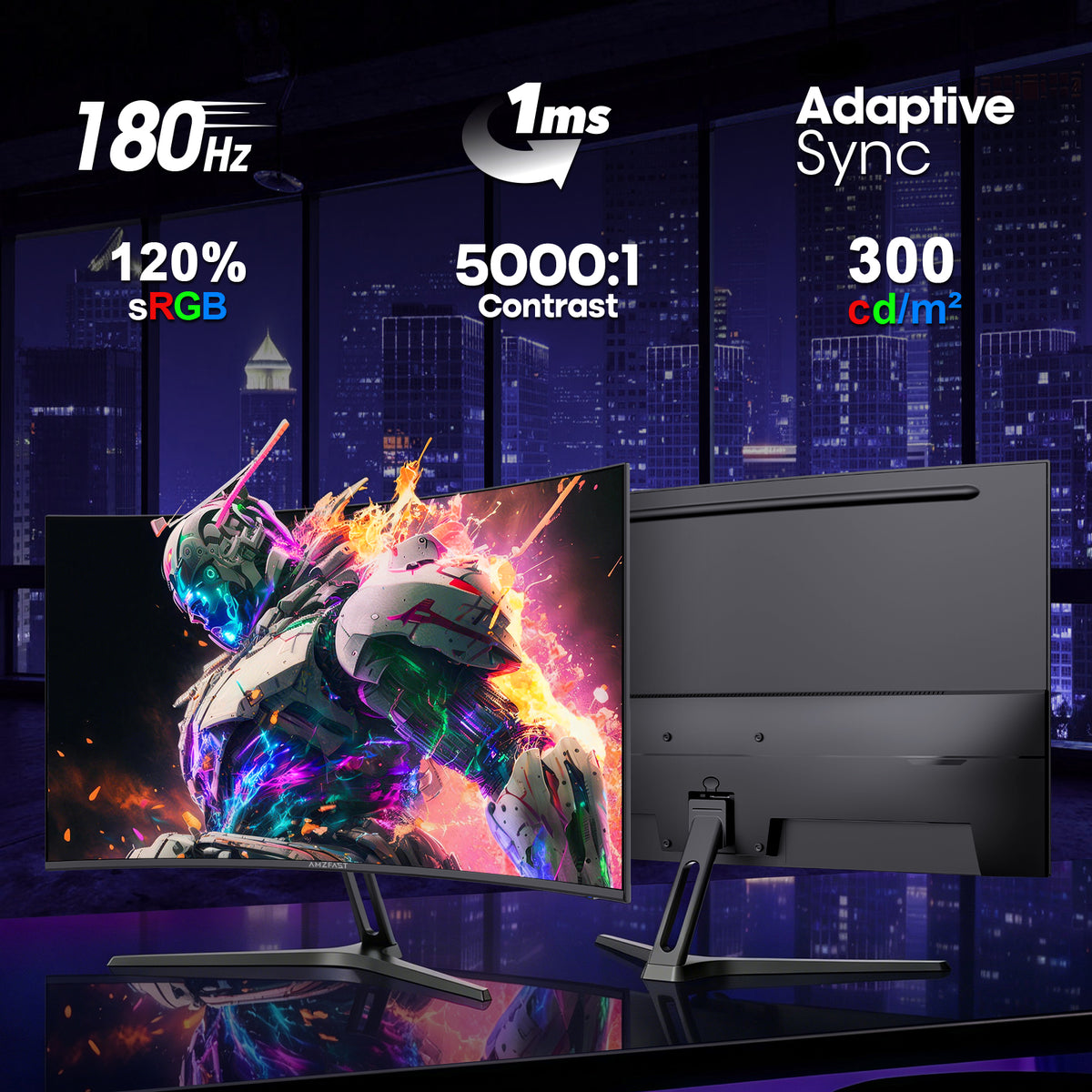 AMZG27C1Q, 27" Curved Gaming Monitor 180Hz QHD