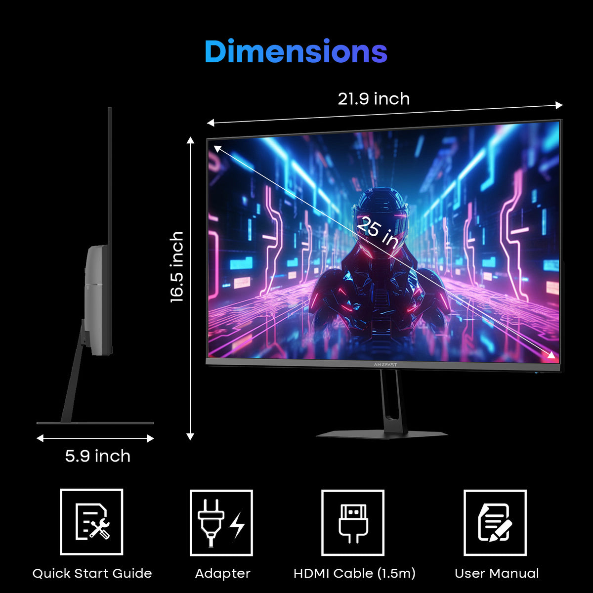 AMZG25X1, 25 Zoll Gaming Monitor 200Hz FHD Fast IPS