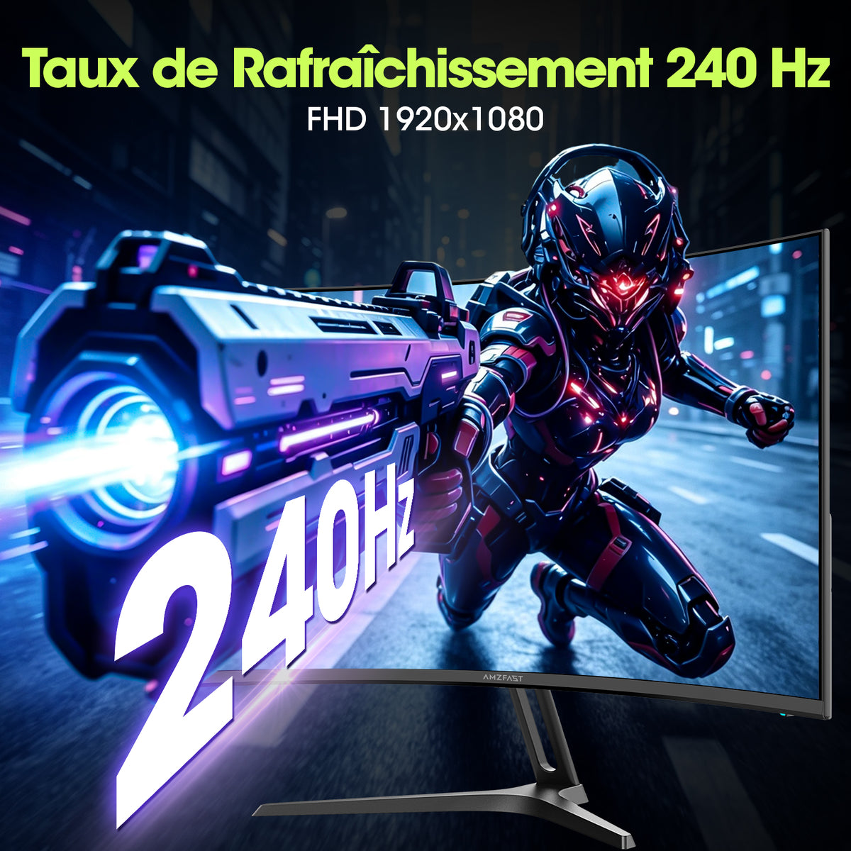 AMZG24C1 Pro, 24" Curved Gaming Monitor 240Hz FHD