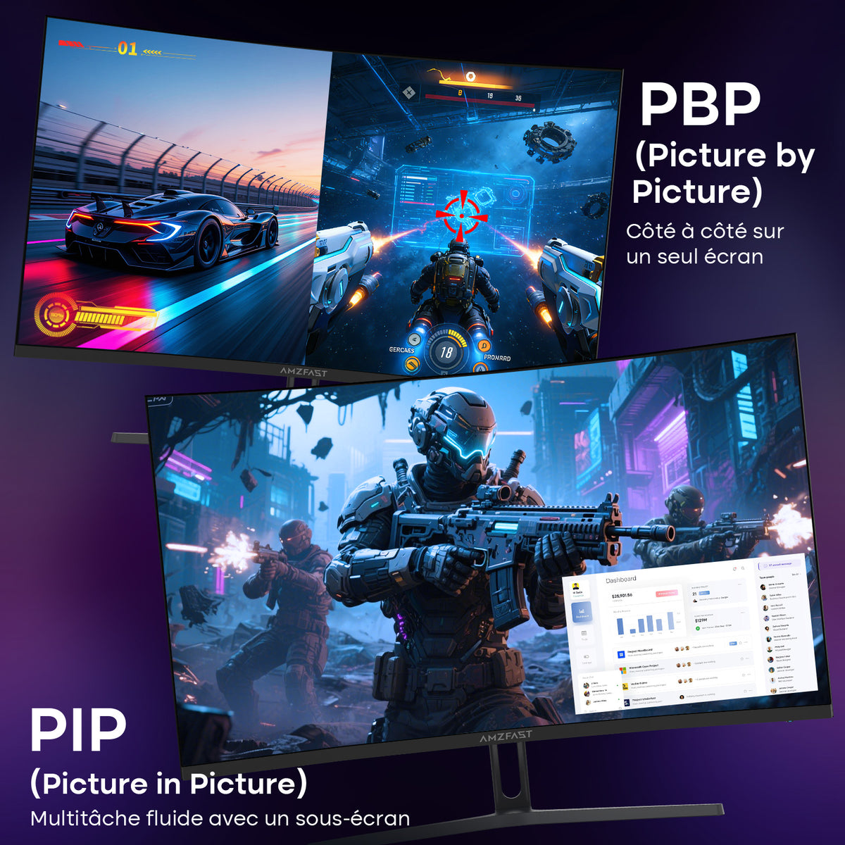 AMZG27C1Q Pro-280, 27" Curved Gaming Monitor QHD 2560x1440 280Hz
