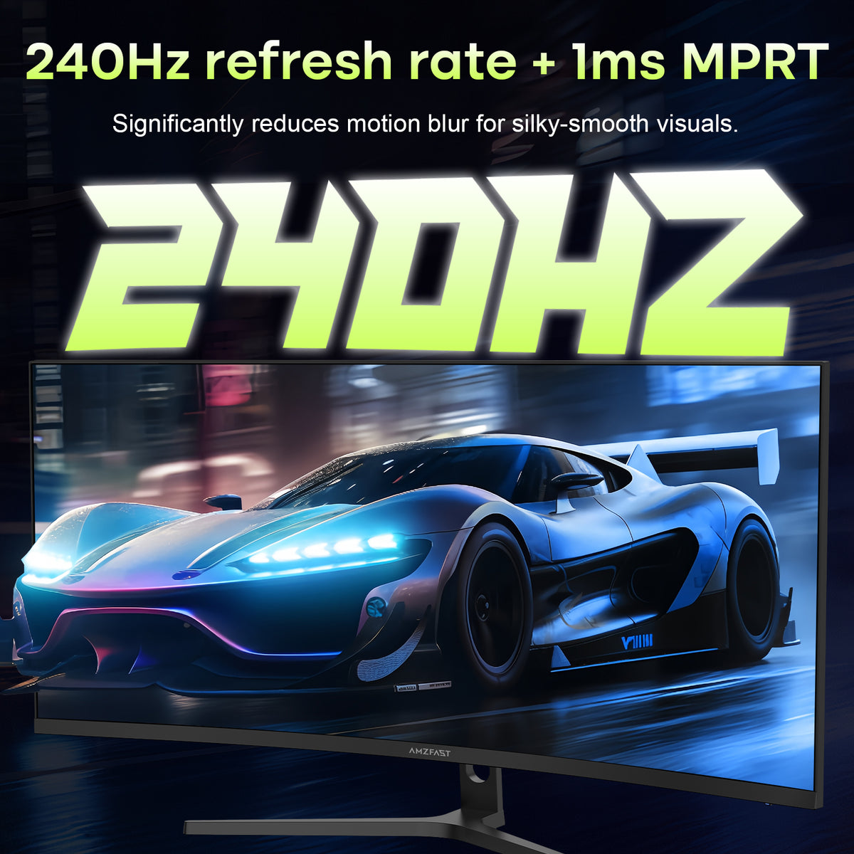 AMZG34C8 Pro, 34" Ultrawide Curved Gaming Monitor QHD 3440x1440p 240Hz