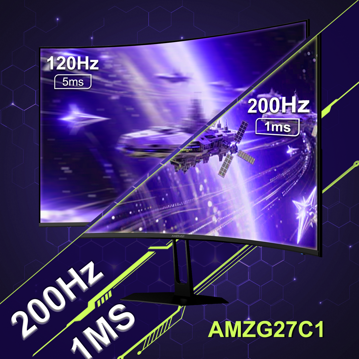 AMZG27C1, 27" Curved Gaming Monitor FHD 200Hz