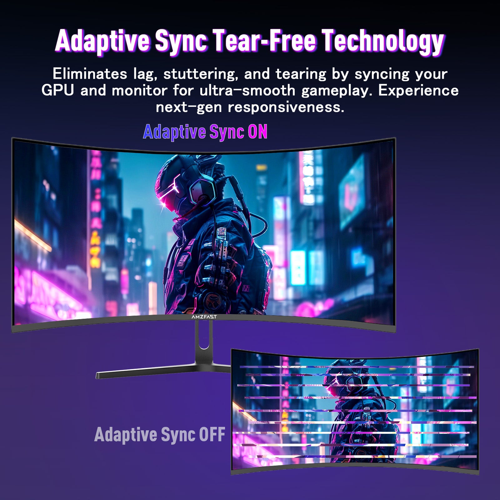 AMZFAST 34 inch Ultrawide Curved Gaming Monitor 240Hz UWQHD