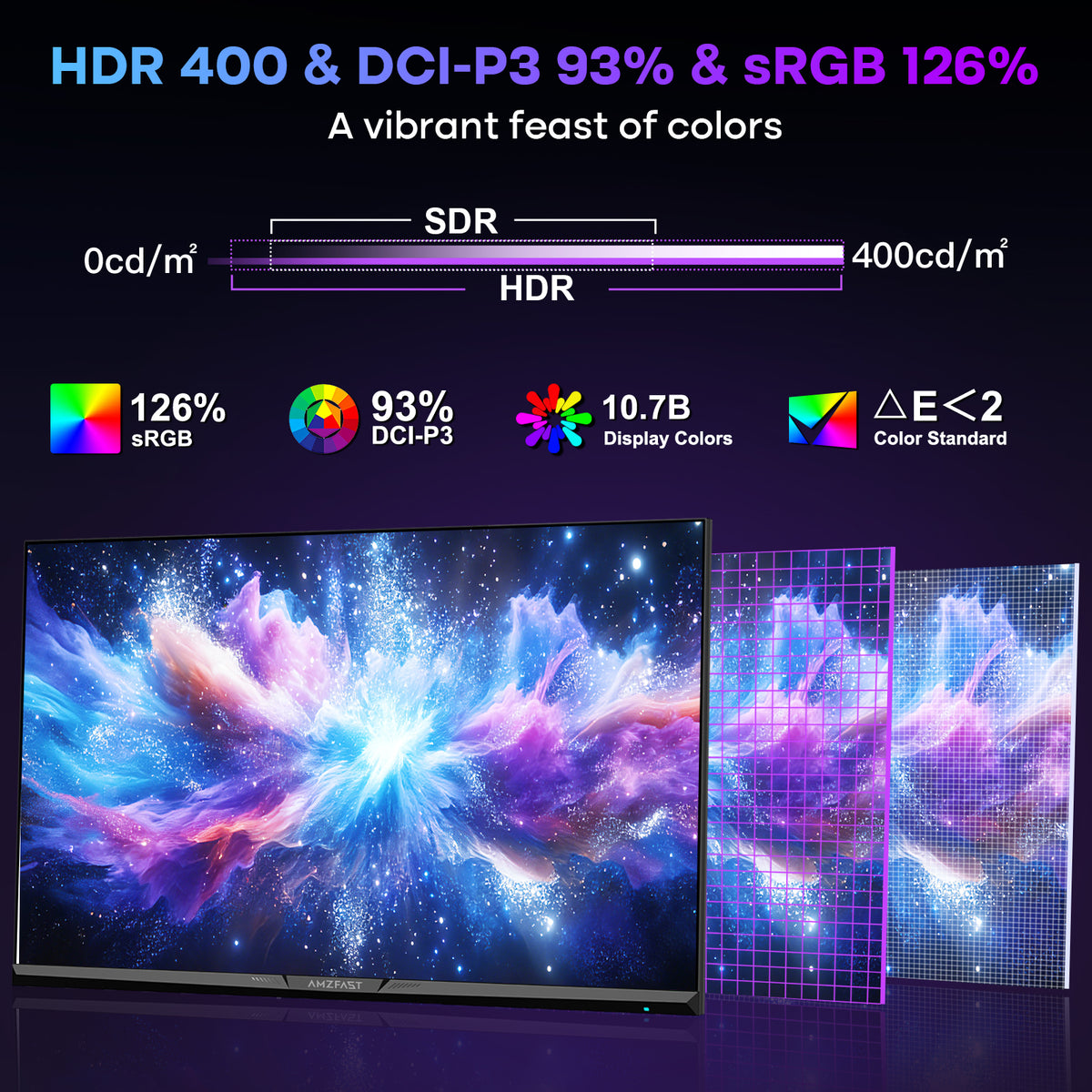 AMZG27F6U, 27" 4K Dual Mode Gaming Monitor UHD 160Hz or FHD 320Hz