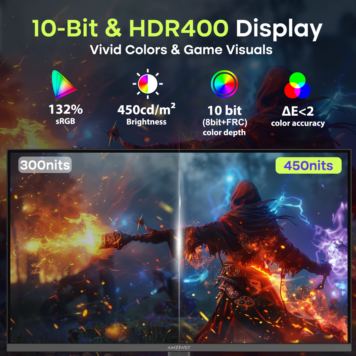 AMZG27F5Q, 27" Gaming Monitor QHD 2560x1440p 200Hz