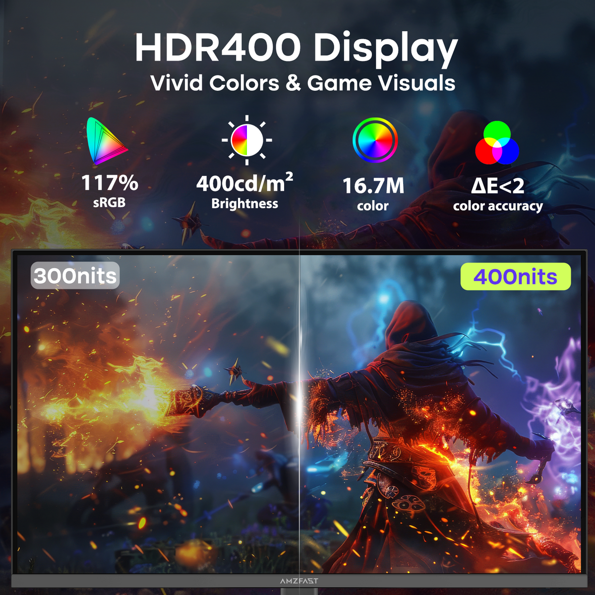 AMZG27F5Q Pro, 27" Gaming Monitor 280Hz WQHD 3440x1440p 280Hz