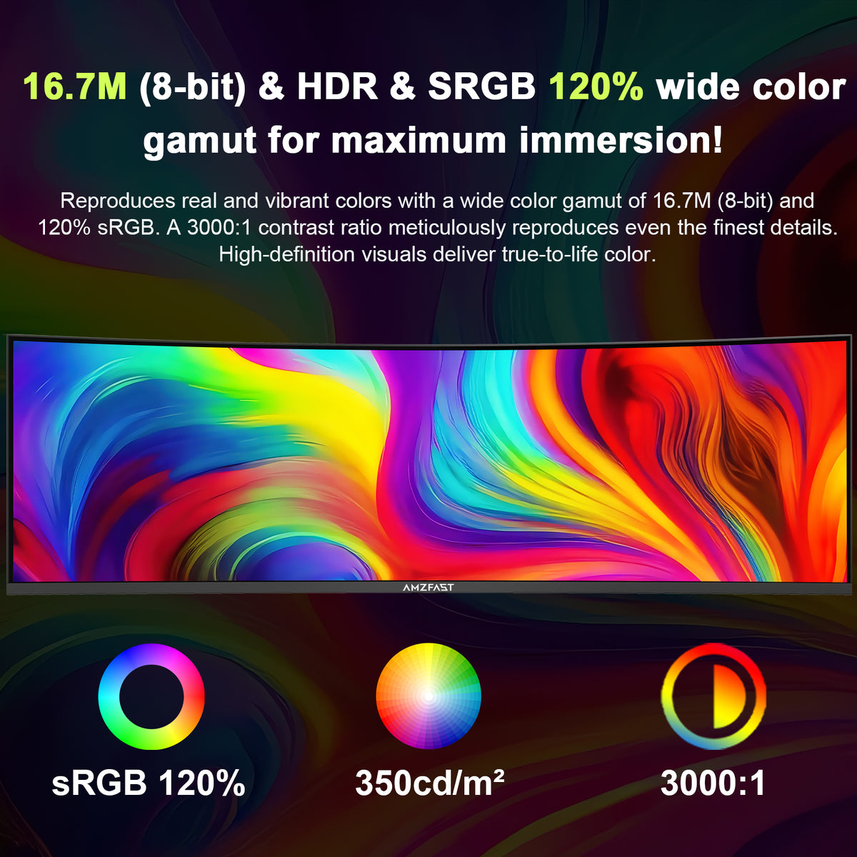 AMZG49C7U, 49 Zoll Super Ultrawide Curved Gaming Monitor 120Hz DQHD
