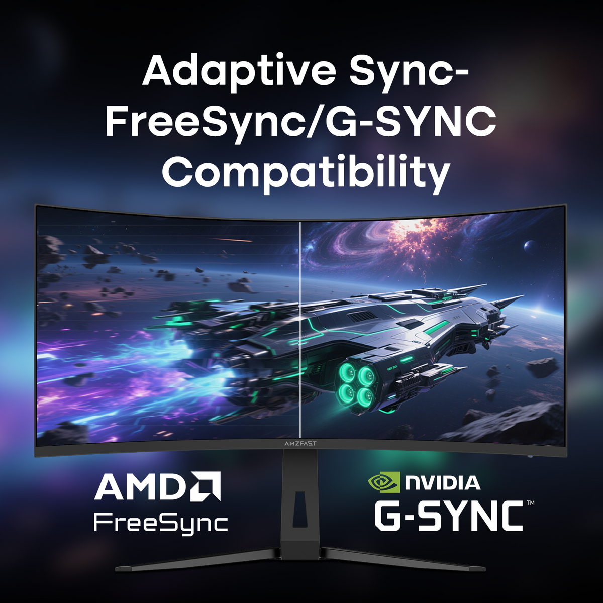 AMZG34C8 Pro, 34" Ultrawide Curved Gaming Monitor QHD 3440x1440p 240Hz