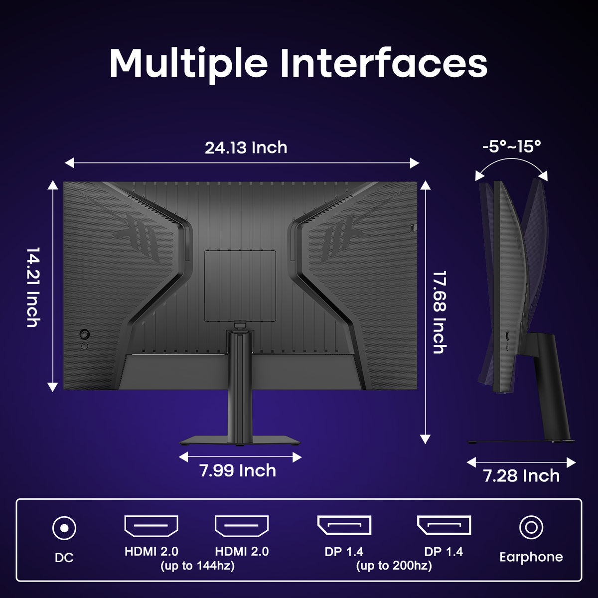 AMZG27F5Q, 27" Gaming Monitor QHD 2560x1440p 200Hz