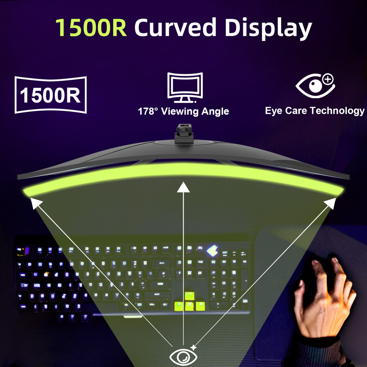 ‎AMZG34C5Q, 34 Zoll Ultrawide Curved Gaming Monitor 165Hz UWQHD