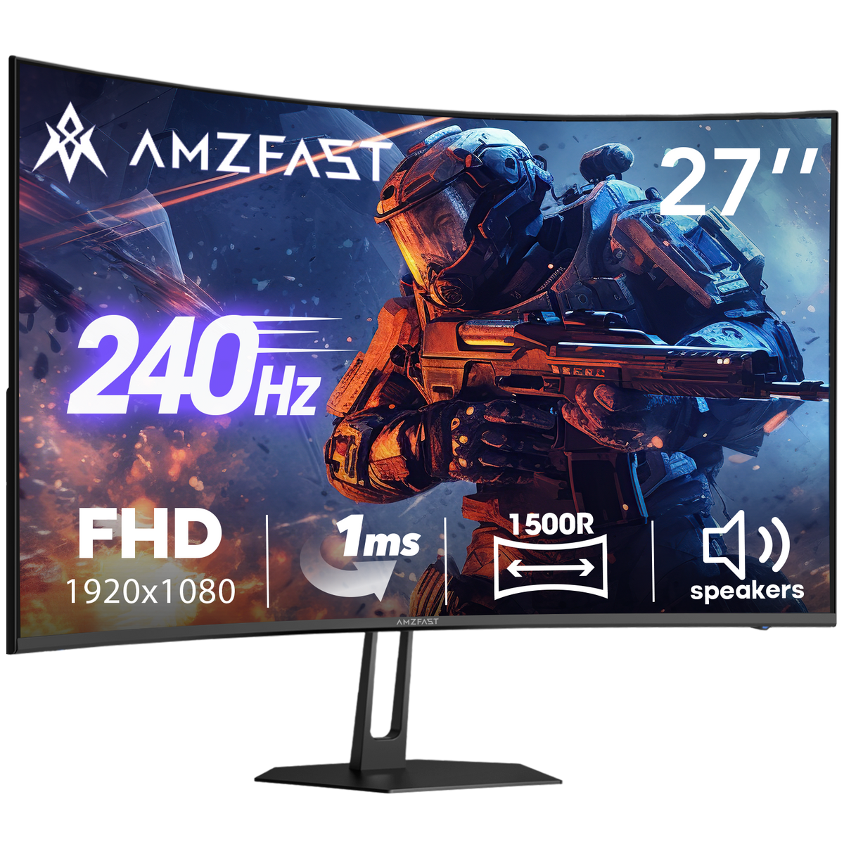 AMZG27C1 Pro, 27" Curved Gaming Monitor FHD 240Hz