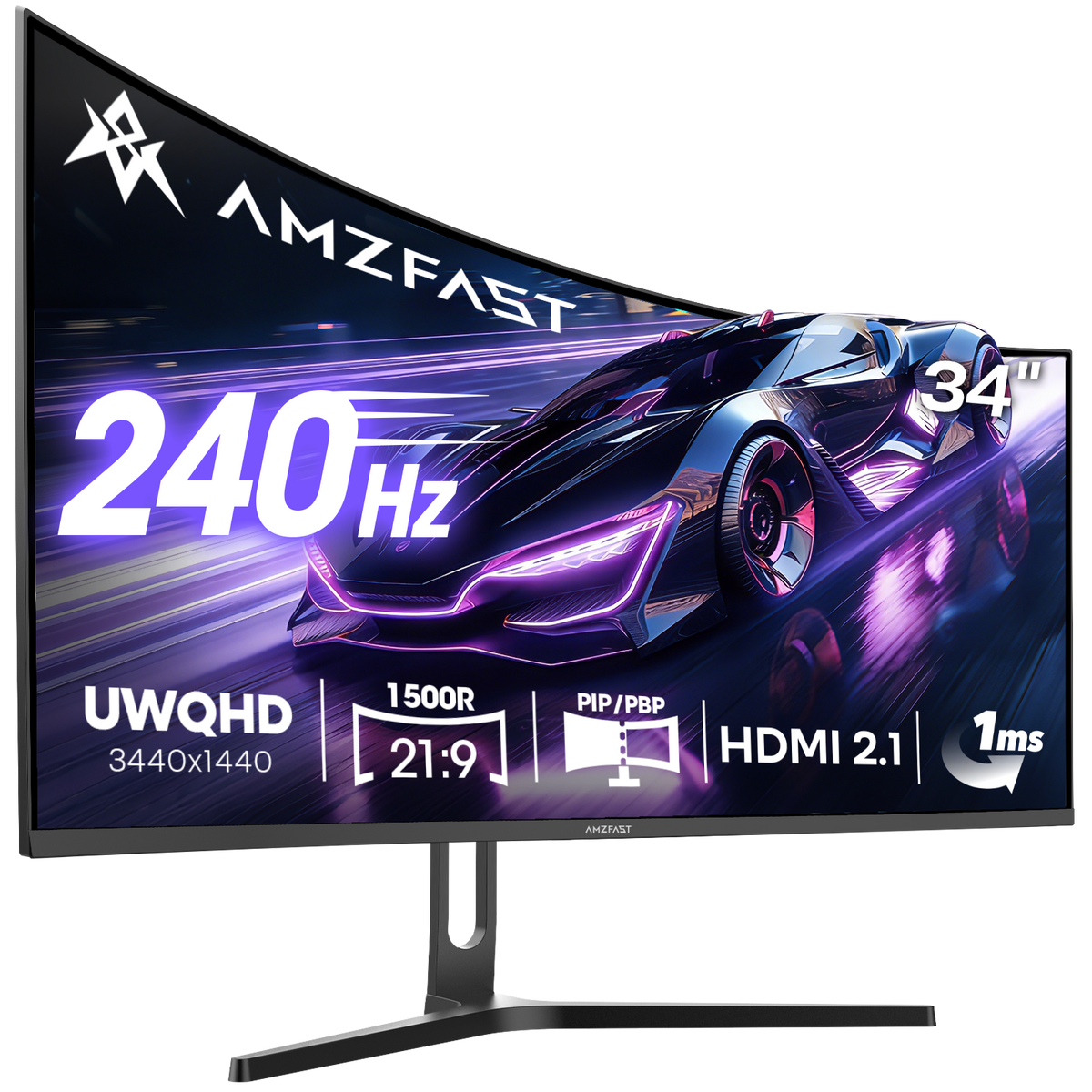 AMZG34C5Q Pro, 34inch Curved Gaming Monitor 240Hz UWQHD