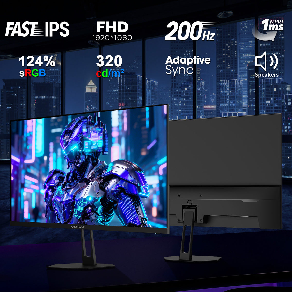 AMZG25X1, 25" Gaming Monitor 200Hz FHD Fast IPS